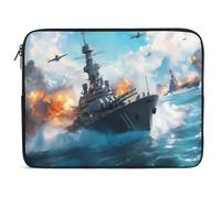 Battleships Ocean And War Laptop Sleeve Multi Size Computers Notebook Zippered Protective Bag for Office Travel Camping