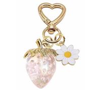 BattleTim Cute Strawberry Keychain Bag Charms Kawaii Heart Flower Daisy Key Chains Accessories Decor for Girls Purse Gift, 2.75", Acrylic