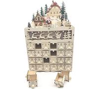 Batto Wooden Christmas Calendar Countdown to Christmas LED Decoration 24 Drawers with LED Light