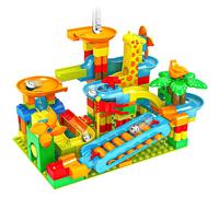 BATTOP Marble Run for Kids Ages 4-8 167 PCS Classic Big Size Blocks Set Crazy Marble Run Building Blocks with 4 Balls Race Track STEM Toys Bricks S