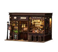 BATTREVO DIY Book Nook Kit - Corner Pub, DIY Mini House, Wooden Puzzle, Bookshelf Decorative Gifts, Model Kit for a Micro House, Christmas Birthday Gifts