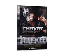 BATTTX Chief Keef Finally Rich Poster, Chief Keef Canvas Poster Wall Art Decor Print Picture Paintings for Living Room Bedroom Decoration Frame-style 12x18inch(30x45cm)