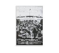 BATTTX Kendrick Lamar - To Pimp A Butterfly Poster Canvas Poster Wall Art Decor Print Picture Paintings for Living Room Bedroom Decoration Unframe-style 12x18inch(30x45cm)