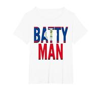 Batty Man Creole Kriol Belize Pride Afro Pride Belizean T-Shirt, Women's Plus, White, 2X