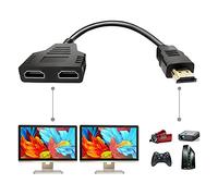 BATU HDMI Splitter Adapter Cable - Hdmi Splitter 1 in 2 Out Male to Dual Female 1 to 2 Way for HD, LED, LCD, TV, Support Two The Same TVs at The Same Time Mirror Only