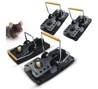 BATUUTAH Durable 4 Pack Large Rat Traps - Powerful Snap Traps For Instant Kill And Quick Rodent Control - Reusable And Effective For Mice