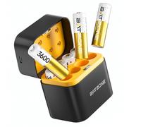 BATZONE 8 Pack AA Rechargeable Lithium Batteries with Charger, 3600 mWh High Capacity 1.5 V AA Batteries, Long Lasting Rechargeable AA Li-ion Battery with Integrated Charging Storage Box