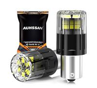 BAU15S PY21W LED Bulb, 6000K Xenon White 6.5W 12V-24V DC9-32V Super Bright for Car LED Backup Reverse Lights, Turn Signal Light, Parking Tail Brake Light (Pack of 2)