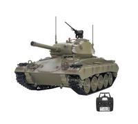 BAUBAUPLAY 1/16 Scale RC US M24 Light Tank Model 2.4Ghz RC Military Battle Tank Toy with Smoke and Sound Effects
