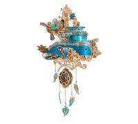BAUBAUPLAY 3D Puzzle Wooden Flight Ship, DIY Steampunk Flight Ship Wooden Models Construction Kits, 3D Model Building Wooden Kit Craft Wooden Construction Kit Gift for Adults