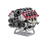 BAUBAUPLAY Engine Model Kit, MAD RC 3D Printing Resin Simulation Dynamic V8 Engine Internal Combustion Engine Model for Model Car, Physics Experiments Toys (Kit Version)