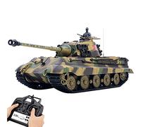 BAUBAUPLAY Military Tank Model, 1/16 Scale Remote Control RC German Henschel Tiger King Battle Tank with Lights & Sounds, Military Vehicle Toy for Adults