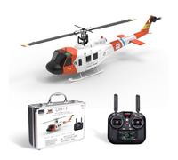 BAUBAUPLAY RC Helicopter, F07S UH-1 Huey 1/34 Remote Controlled Helicopter, 2.4G 6CH Military Helicopter with GPS Positioning for Altitude Holding, Toy Gift for Adults - RTF