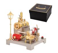 BAUBAUPLAY Steam Engine Model Kit, SE-02 Metal Reversible Horizontal Steam Engine Engine Model with Boiler Model Kit (100 Pieces)