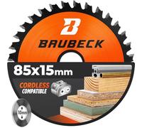 BAUBECK 85mm x 15mm Circular Saw Blade for fine cut in Wood, Metal etc. - Compatible with Bosch Makita Dewalt