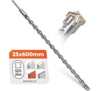 BAUBECK SDS Plus Drill Bit 25 mm x 600 mm Long for Concrete and Stone - Premium 40CR Steel, Durable - 4 Cutting Masonry Drill Bits 25 mm for Best Results - SDS Plus Drill Bit 25 mm Concrete Drill Bit