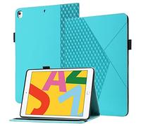 BAUBEY Case for 10.2 inch iPad 2021 9th & 8th & 7th Gen, Air 3, Pro 10.5, Auto Sleep/Wake Cover with Anti-slip Strips, Protective Case with Card Holder & Pencil Holder (Light Blue)