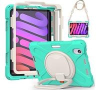 BAUBEY Case for 2021 iPad Mini 6 Case Cover 8.3 inch with Pencil Holder, iPad Mini 6th Generation Case with Hand Strap, Protective Case with Shoulder Strap for iPad Mini 6 (Mint Green)