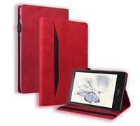BAUBEY Case for 6.8? Kindle Paperwhite 11th Generation 2021- PU Leather Cover with Card Holder & Pencil Holder, Shockproof Case for Amazon Kindle Paperwhite 2021 Signature Edition E-Reader (Red)