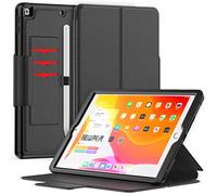 BAUBEY Case for iPad 2021/2020/2019 Model, 9/8/7 Generation 10.2 Inch, Multi-Viewings Smart PU Leather Cover, Auto Wake/Sleep Case with Pencil Holder & Card Holder (Black)