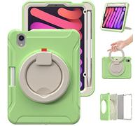 BAUBEY Case for iPad Mini 6 2021 8.3 inch with Pencil Holder?[Support 2nd Gen Pencil Wireless Charging], Hard PC Back Cover with Foldable Stand and Hand Strap for ipad Mini 6th Gen 2021 (Matcha Green)
