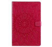 BAUBEY Case for Lenovo Tab M10 FHD Plus 10.3 inch 2020 [2nd Gen] (TB-X606F/X),PU Leather Multiple Angle Stand Flip Case with Card Slot Mandala Flower (Red)