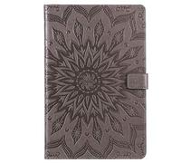 BAUBEY Case for Lenovo Tab M10 FHD Plus 10.3 inch 2020 [2nd Gen] (TB-X606F/X),PU Leather Multiple Angle Stand Flip Case with Card Slot Mandala Flower (Gray)
