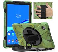 BAUBEY Case for Lenovo Tab M10 HD 2nd Gen (TB-X306X) / Smart Tab M10 HD 2nd Gen (TB-X306F) 10.1" 2020, Rugged Rotating Stand Shockproof Case Cover with Hand Strap and Shoulder Strap (Camouflage)