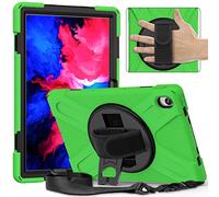 BAUBEY Case for Lenovo Tab P11 2020 Released 11 inch (Model: TB-J606F TB-J606X),Heavy Duty Rugged Rotating Stand Shockproof Case Cover with Hand Strap and Shoulder Strap (Green)