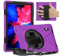 BAUBEY Case for Lenovo Tab P11 2020 Released 11 inch (Model: TB-J606F TB-J606X),Heavy Duty Rugged Rotating Stand Shockproof Case Cover with Hand Strap and Shoulder Strap (Purple)
