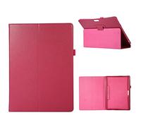 BAUBEY Case for Microsoft Surface Pro 8, Ultra Slim Multi-Angle Protective Stand Cover, Shockproof PU Leather Cover with Pencil Holder for 13.0" Microsoft Surface Pro 8 2021 Release (Hot Pink)