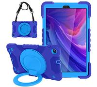 BAUBEY Case for Samsung Galaxy Tab A 10.1 Case 2019,SM-T510/T515, Full-Body Protection Case with 360 Degrees Rotating Stand,Pencil Holder,Hand Strap,Shoulder Strap (Navy+Blue)