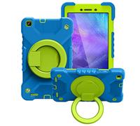 BAUBEY Case for Samsung Galaxy Tab A 8.0 2019 SM-T290 T295 Case, Full-Body Protection Case with 360 Degrees Rotating Stand,Pencil Holder,Hand Strap,Shoulder Strap (Blue+Grass Green)