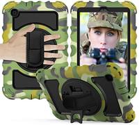 BAUBEY Case for Samsung Galaxy Tab A 8.4 2020 (SM-T307/T307U),Shockproof Heavy Duty Rugged Full Body Protective Case with Swivel Kickstand,Hand Strap, Shoulder Strap (Camouflage)