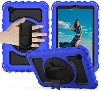 BAUBEY Case for Samsung Galaxy Tab A 8.4 2020 (SM-T307/T307U),Shockproof Heavy Duty Rugged Full Body Protective Case with Swivel Kickstand,Hand Strap, Shoulder Strap (Blue)