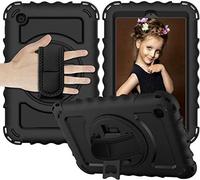 BAUBEY Case for Samsung Galaxy Tab A 8.4 2020 (SM-T307/T307U),Shockproof Heavy Duty Rugged Full Body Protective Case with Swivel Kickstand,Hand Strap, Shoulder Strap (Black)