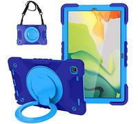 BAUBEY Case for Samsung Galaxy Tab A7 10.4'', Heavy Duty Rugged Shockproof Drop Protection Case with Stand, Handle Hand Strap & Shoulder Strap for Galaxy Tab A7 T500/T505/T507 (Navy+Blue)