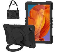 BAUBEY Case for Samsung Galaxy Tab A7 10.4'', Heavy Duty Rugged Shockproof Drop Protection Case with Stand, Handle Hand Strap & Shoulder Strap for Galaxy Tab A7 T500/T505/T507 (Black+Black)