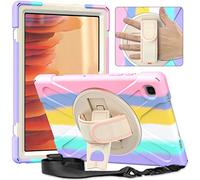 BAUBEY Case for Samsung Galaxy Tab A7 10.4'', Heavy Duty Rugged Shockproof Drop Protection Case with Stand, Handle Hand Strap & Shoulder Strap for Galaxy Tab A7 10.4 Inch SM-T500/T505/T507 (Pink)