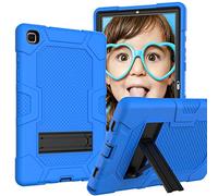 BAUBEY Case for Samsung Galaxy Tab A7 10.4 Inch 2020, Heavy Duty Full Body Hybrid Shockproof Protective Soft Silicone Back Cover with Kickstand for Model SM-T500/T505/T507 (Blue+Black)