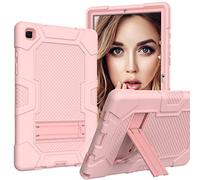 BAUBEY Case for Samsung Galaxy Tab A7 10.4 Inch 2020, Heavy Duty Full Body Hybrid Shockproof Protective Soft Silicone Back Cover with Kickstand for Model SM-T500/T505/T507 (RoseGold)
