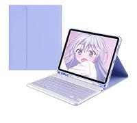 BAUBEY Keyboard Case for Samsung Galaxy Tab A8 10.5 inch 2021 Model (SM-X200/X205/X207), Shockproof Stand Cover with Detachable Color Keyboard & S Pen Holder (Purple)