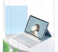 BAUBEY Keyboard Case for Samsung Galaxy Tab A8 10.5 inch 2021 Model (SM-X200/X205/X207), Shockproof Stand Cover with Detachable Color Keyboard & S Pen Holder (Light Blue)