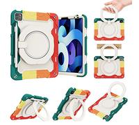 BAUBEY Magnetic Case for iPad Air 4 (10.9-inch 2020) and iPad Pro 11 Inch 2021/2020/2018 Model, Support Pencil 2nd Generation Charging, Shockproof Cover with Hand Strap & Shoulder Strap (Colorful Red)