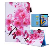 BAUBEY Magnetic Case for Samsung Galaxy Tab A7 Lite 2021, Shockproof Protective Soft TPU Back Shell Stand Cover with Card Holder & Pencil Holder for Tab A7 Lite 8.7 Inch SM-T225/T220 (Pink Flower)