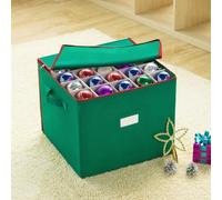 Bauble Storage Bag Green - Christmas Ornament Organiser with Divider Inserts, Potective Cube For Xmas Tree Decorations Holiday Accessories