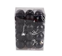 Baubles, 24/48 pcs Shatterproof Hanging Balls for Christmas Tree - Black 3cm/24PC