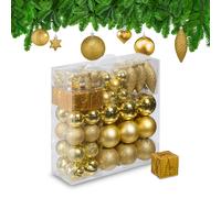 Relaxdays Christmas Bauble Set of 110, Gold, 9 x 8 cm