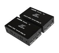 BAUDCOM HDMI over Ethernet Extender, Cat5e/6/7 Cable, Full HD 1080P, 195ft (60m) Transmission, HDMI Extender Transmitter and Receiver with EDID POC Support
