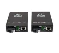 BAUDCOM Single Fiber Gigabit Single Mode Fiber Media Converter, 10/100/1000M, 1000Base-FX to 10/100/1000Base-T, Built-in Fiber Module, SMF, 1310/1550nm, SC, 20km, 1 Pair